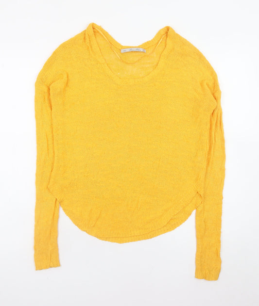 Womens UK Size 12 Zara Yellow Pullover Jumper