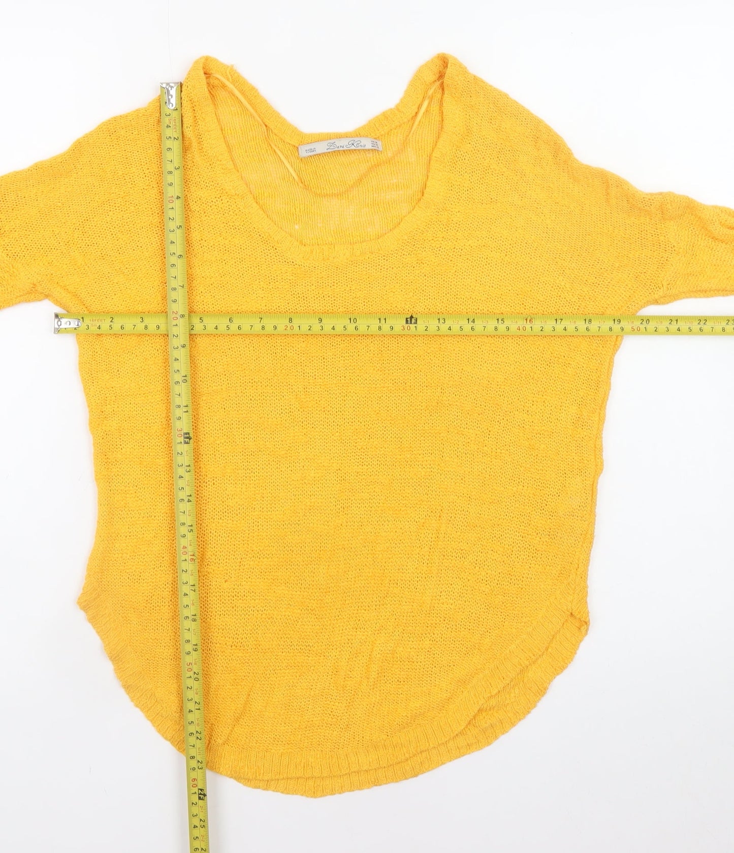 Womens UK Size 12 Zara Yellow Pullover Jumper