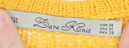 Womens UK Size 12 Zara Yellow Pullover Jumper