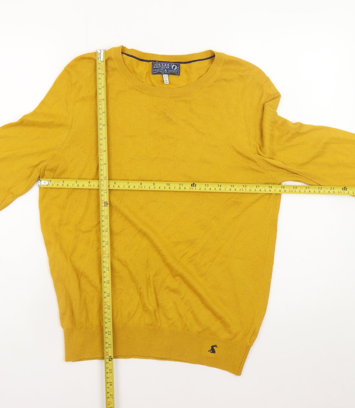 Mens UK Size L Joules Yellow Pullover Jumper