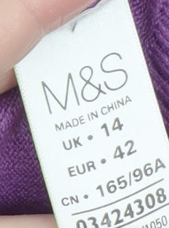 Mens UK Size L Marks and Spencer Purple Pullover Jumper