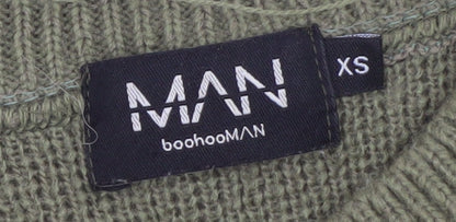 Mens UK Size XS boohooMAN Green Pullover Jumper