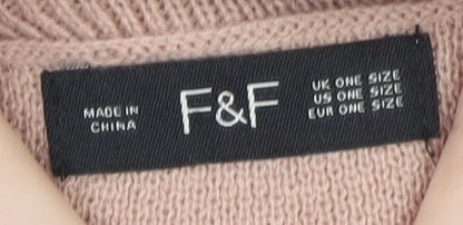 Womens UK Size One Size F&F Beige Cape Jumper
