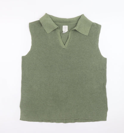Womens UK Size M JOIE Green Basic Tank