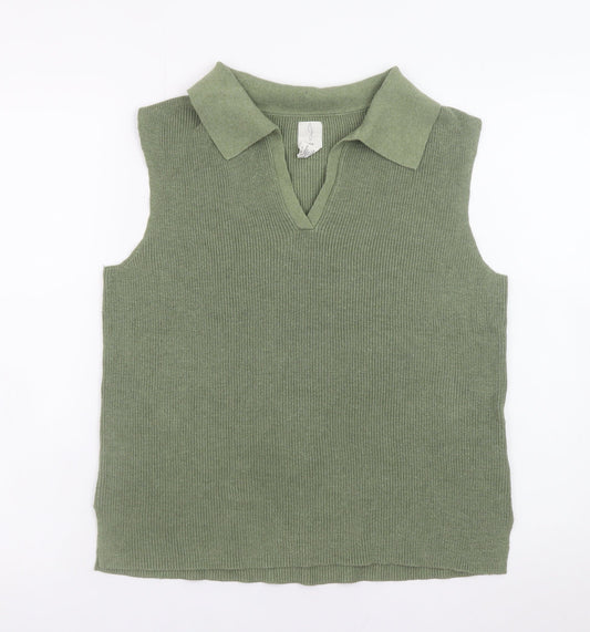 Womens UK Size M JOIE Green Basic Tank