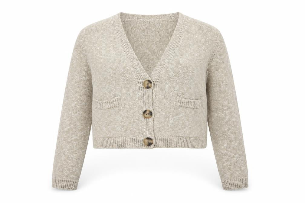 Womens UK Size S Zara Beige Cardigan Jumper