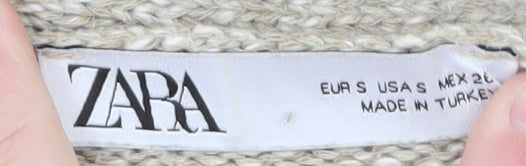 Womens UK Size S Zara Beige Cardigan Jumper
