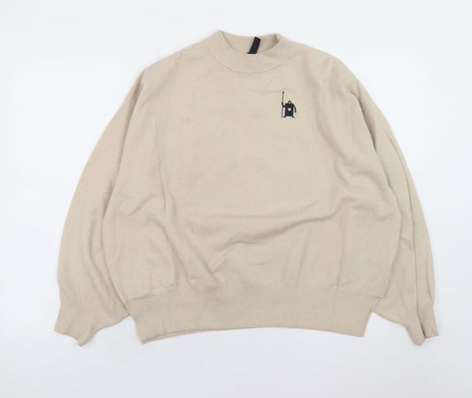 Womens UK Size S H&M Beige Pullover Jumper