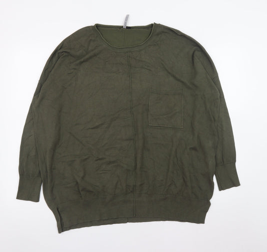 Womens UK Size 20/22 Capsule Green Pullover Jumper