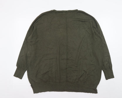 Womens UK Size 20/22 Capsule Green Pullover Jumper