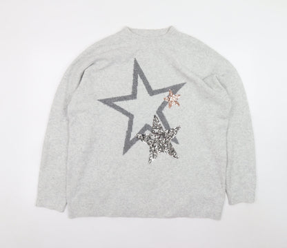 Womens UK Size L Marks and Spencer Grey Pullover Jumper