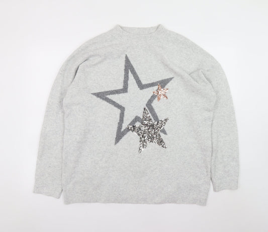 Womens UK Size L Marks and Spencer Grey Pullover Jumper