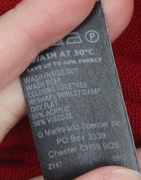 Womens UK Size 12 Marks and Spencer Red Cardigan Jumper