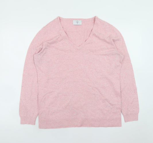 Womens UK Size L C&A Pink Pullover Jumper