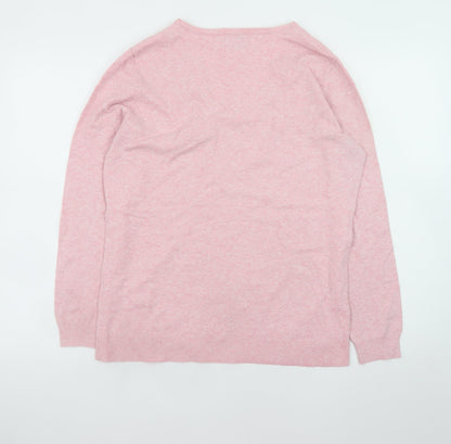 Womens UK Size L C&A Pink Pullover Jumper