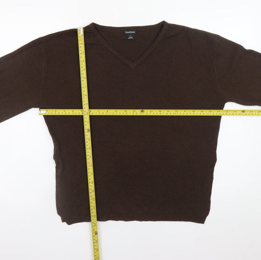 Womens UK Size S Boohoo Brown Pullover Jumper