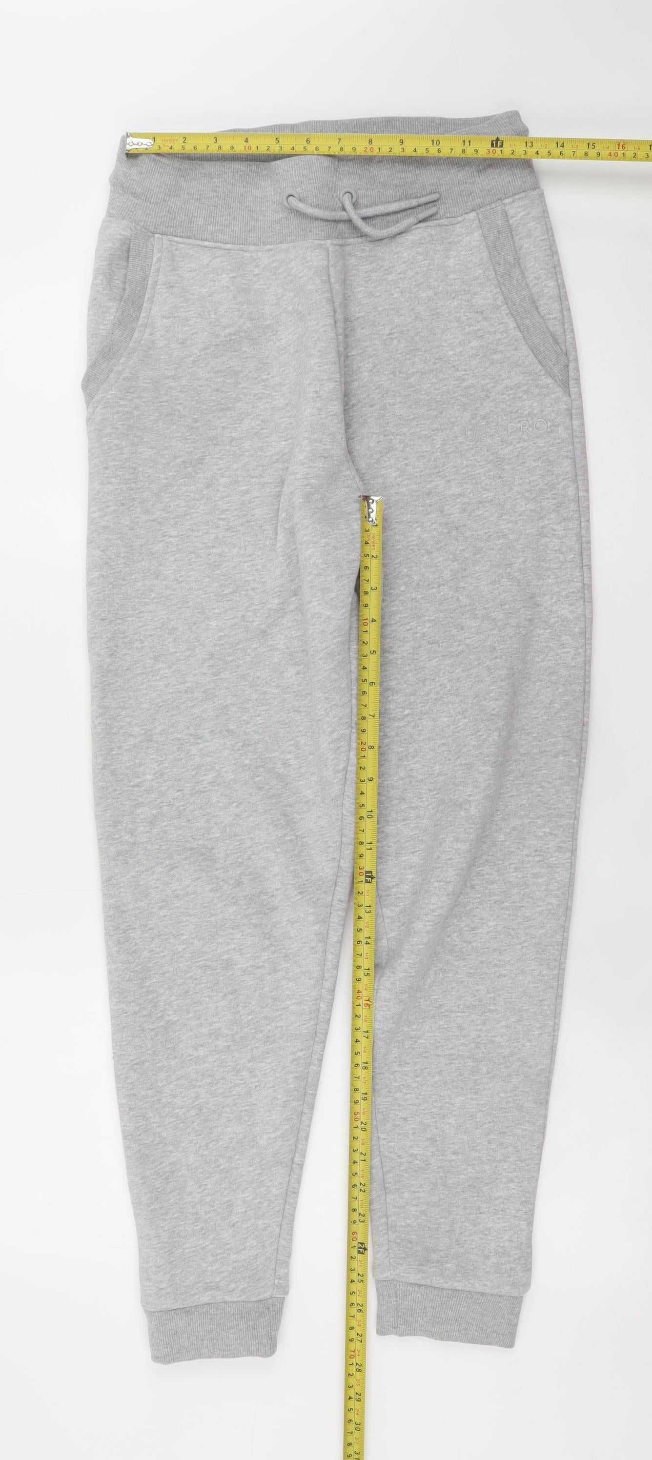 Mens UK Size S USA Pro Regular Fit Jogger Grey Trousers