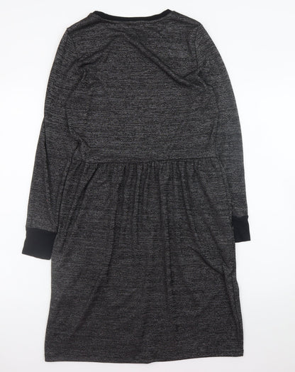 Marks and Spencer Women Grey Size 12 Knit Fit & Flare Dress