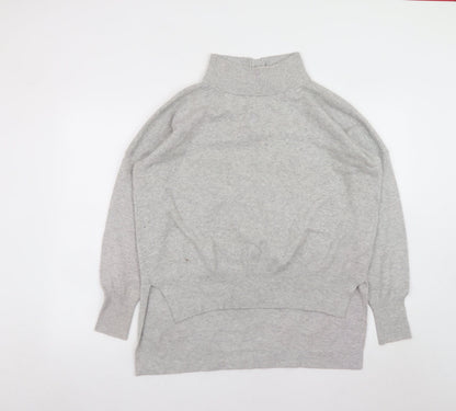 French Connection Men's Grey High Neck Knitted Pullover Jumper Size S