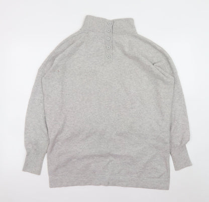 French Connection Men's Grey High Neck Knitted Pullover Jumper Size S