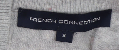 French Connection Men's Grey High Neck Knitted Pullover Jumper Size S