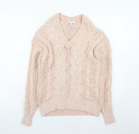 Womens UK Size XS Reiss Beige Pullover Jumper