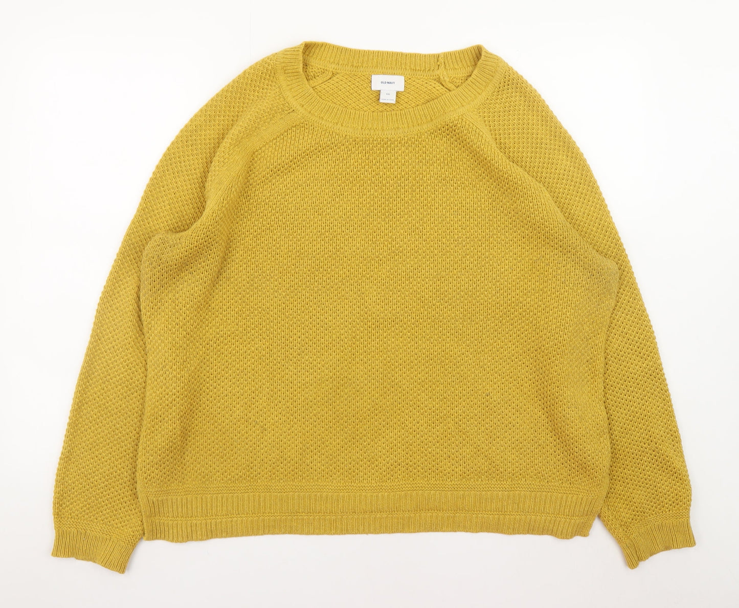 Mens UK Size 2XL Old Navy Yellow Pullover Jumper