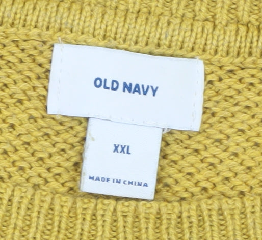 Mens UK Size 2XL Old Navy Yellow Pullover Jumper