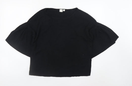 Womens UK Size S Gap Black Cropped Blouse
