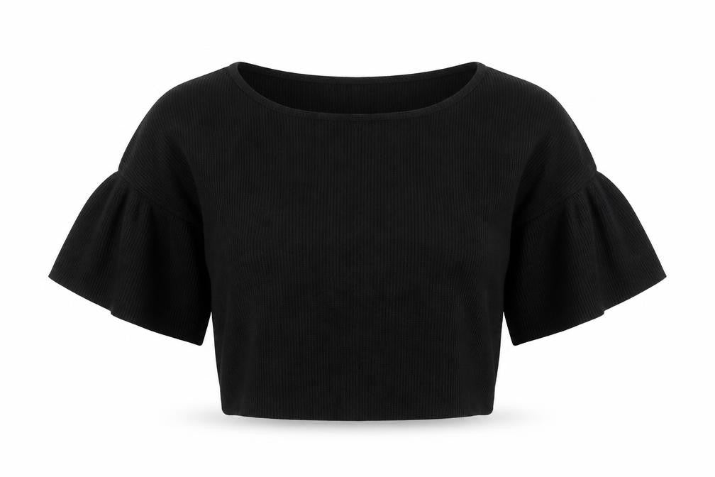 Womens UK Size S Gap Black Cropped Blouse
