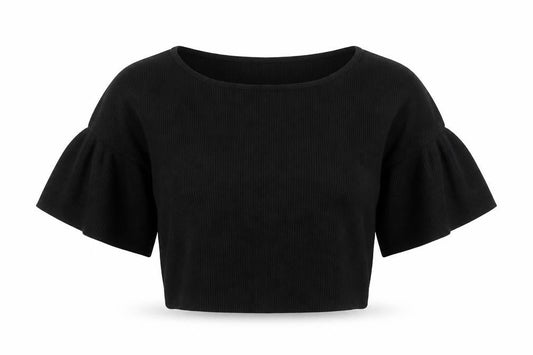 Womens UK Size S Gap Black Cropped Blouse