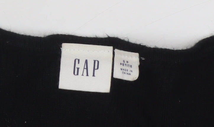 Womens UK Size S Gap Black Cropped Blouse