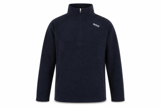 Front view of Regatta unisex blue fleece 1/4 zip pullover sweatshirt s