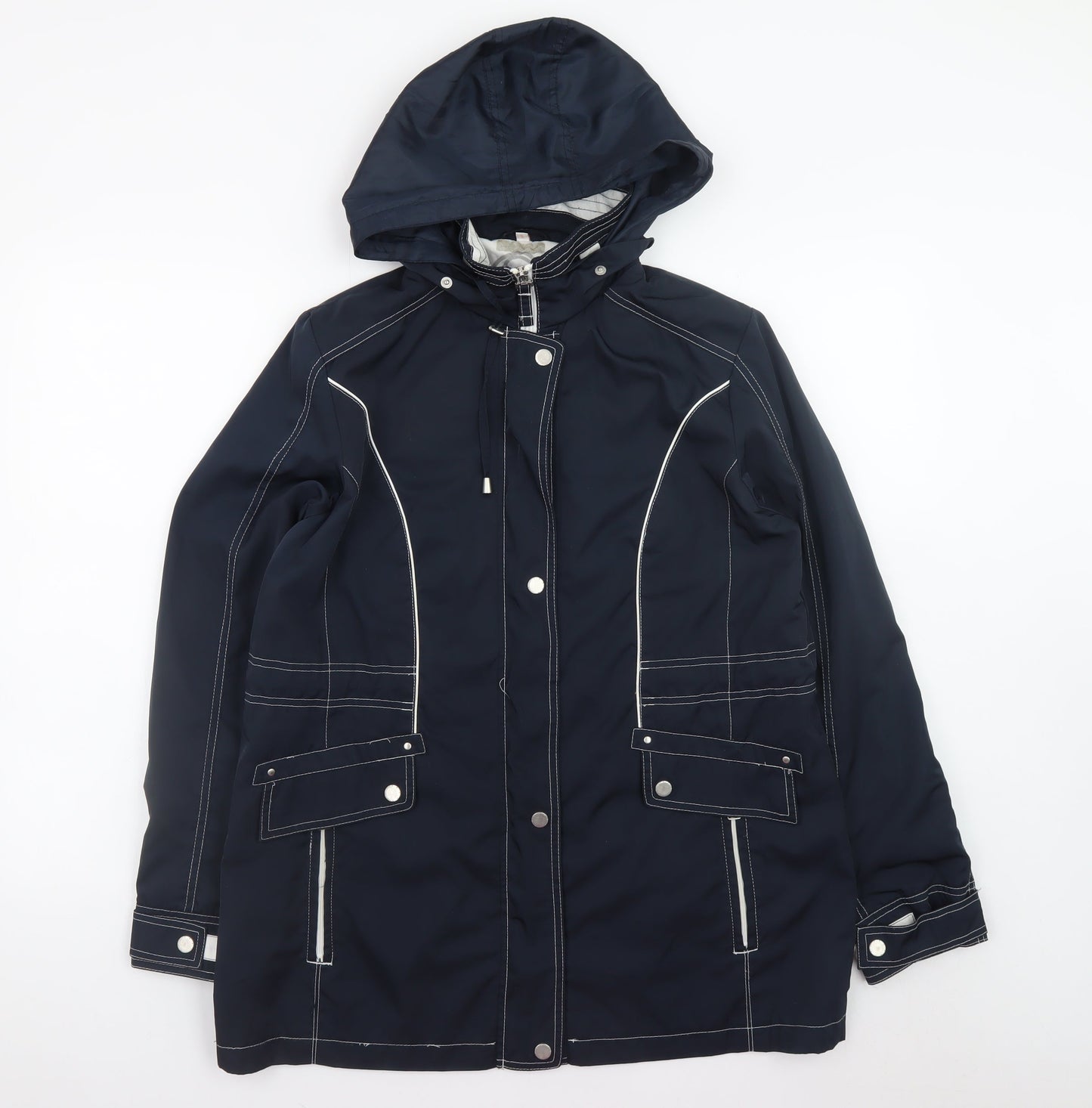 Womens UK Size S Anna Rose Blue Rain Coat