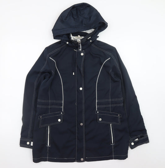 Womens UK Size S Anna Rose Blue Rain Coat