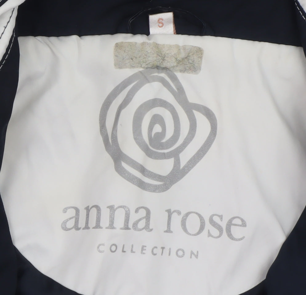Womens UK Size S Anna Rose Blue Rain Coat