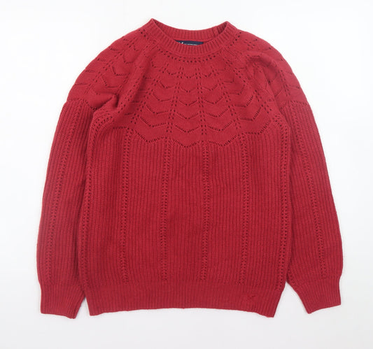 Crew Clothing Company Women Red Size 8 Cable-Knit Jumper