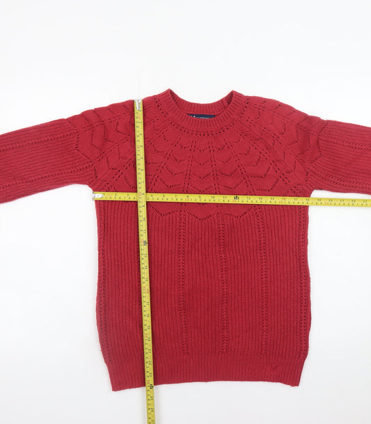 Crew Clothing Company Women Red Size 8 Cable-Knit Jumper