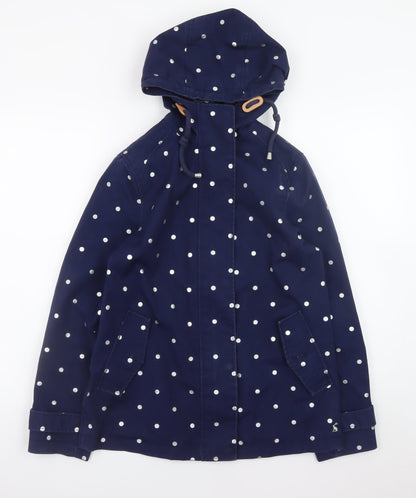 Womens UK Size 8 Joules Blue Rain Coat