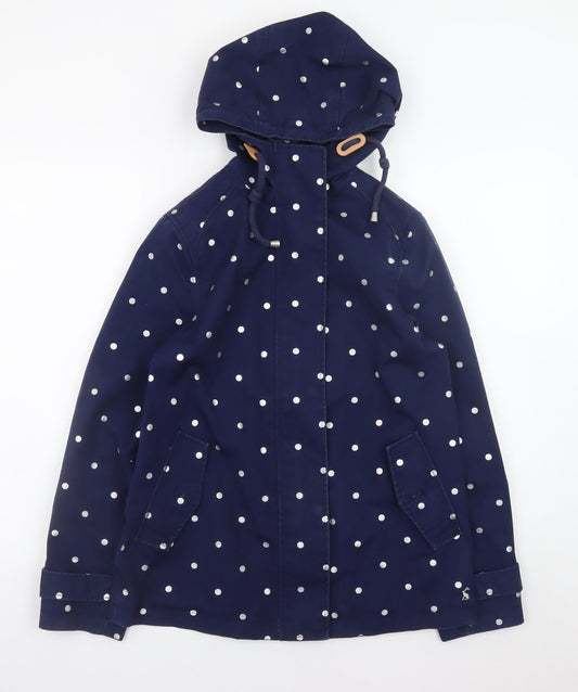 Womens UK Size 8 Joules Blue Rain Coat