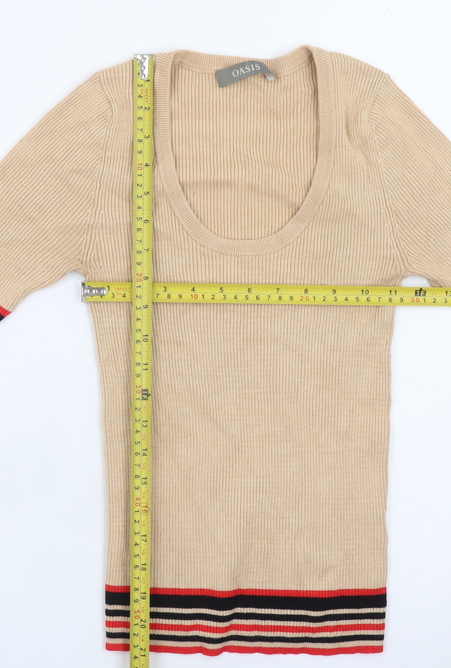 Womens UK Size S Oasis Beige Pullover Jumper