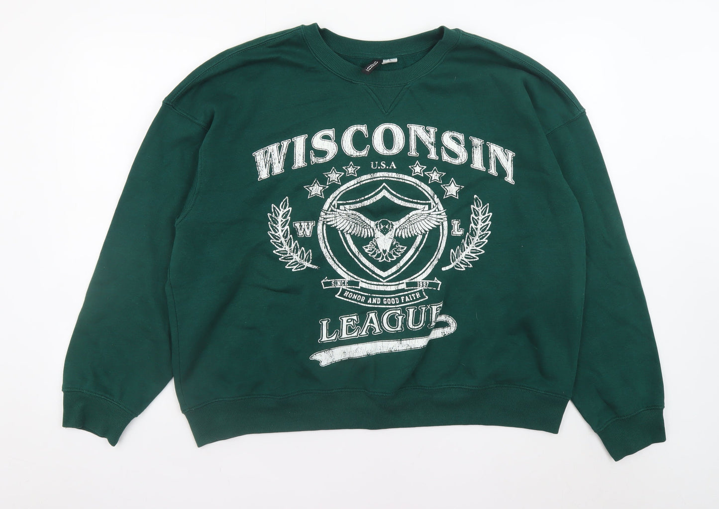 Womens UK Size 16 H&M Green Pullover Sweatshirt