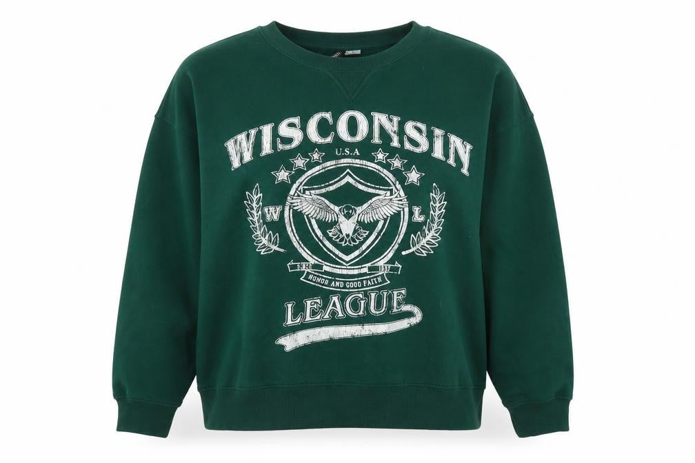 Womens UK Size 16 H&M Green Pullover Sweatshirt