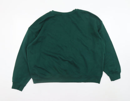 Womens UK Size 16 H&M Green Pullover Sweatshirt