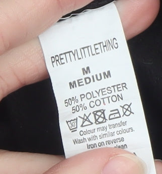 Womens UK Size M PRETTYLITTLETHING Black Pullover Sweatshirt