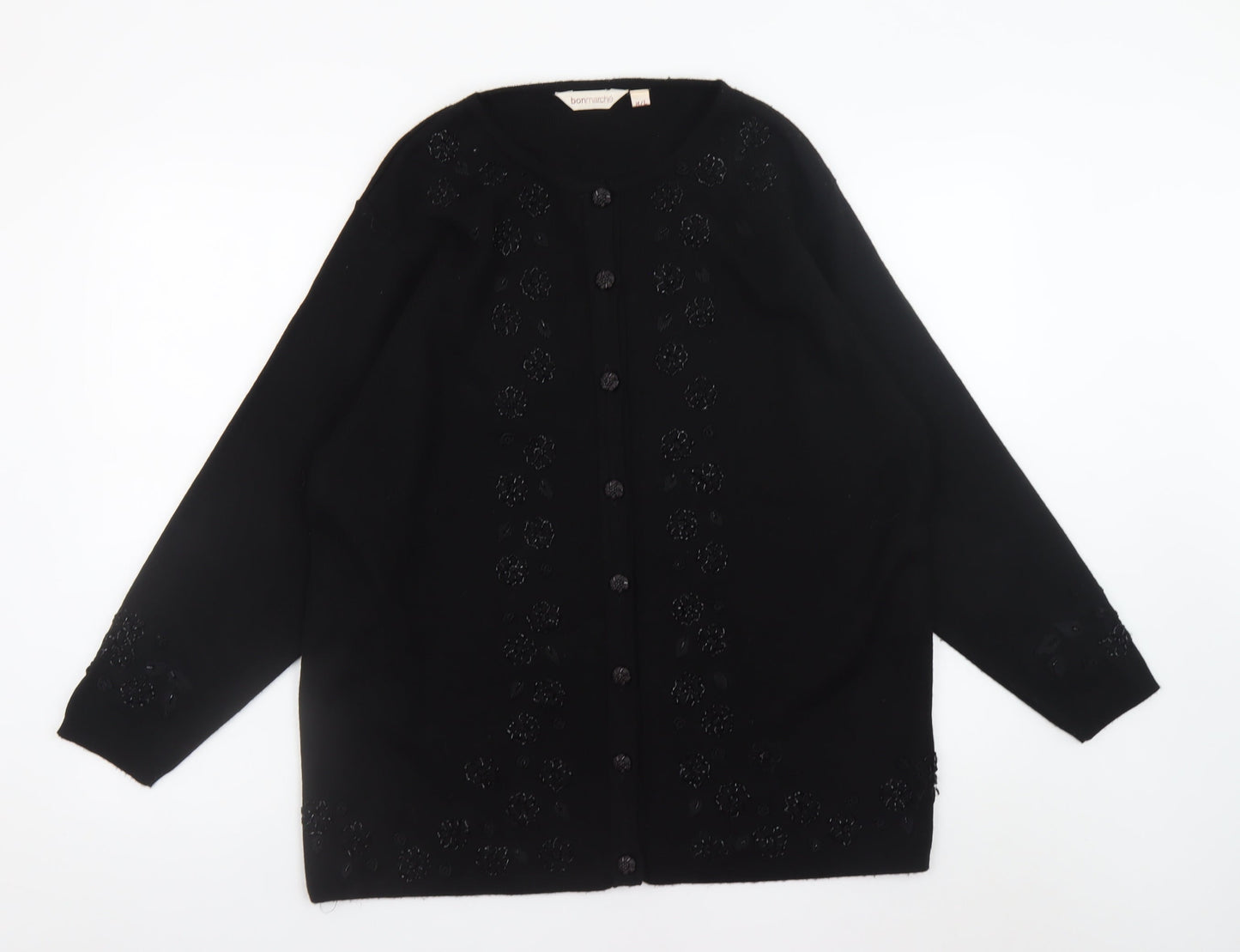 Womens UK Size M Bonmarché Black Cardigan Jumper