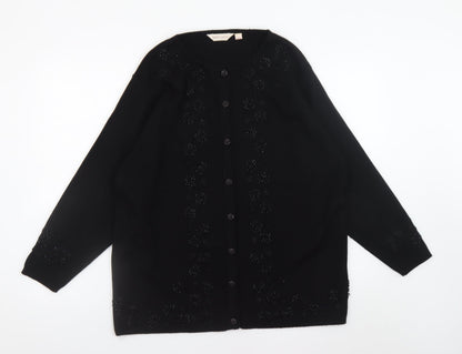 Womens UK Size M Bonmarché Black Cardigan Jumper