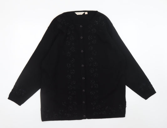 Womens UK Size M Bonmarché Black Cardigan Jumper
