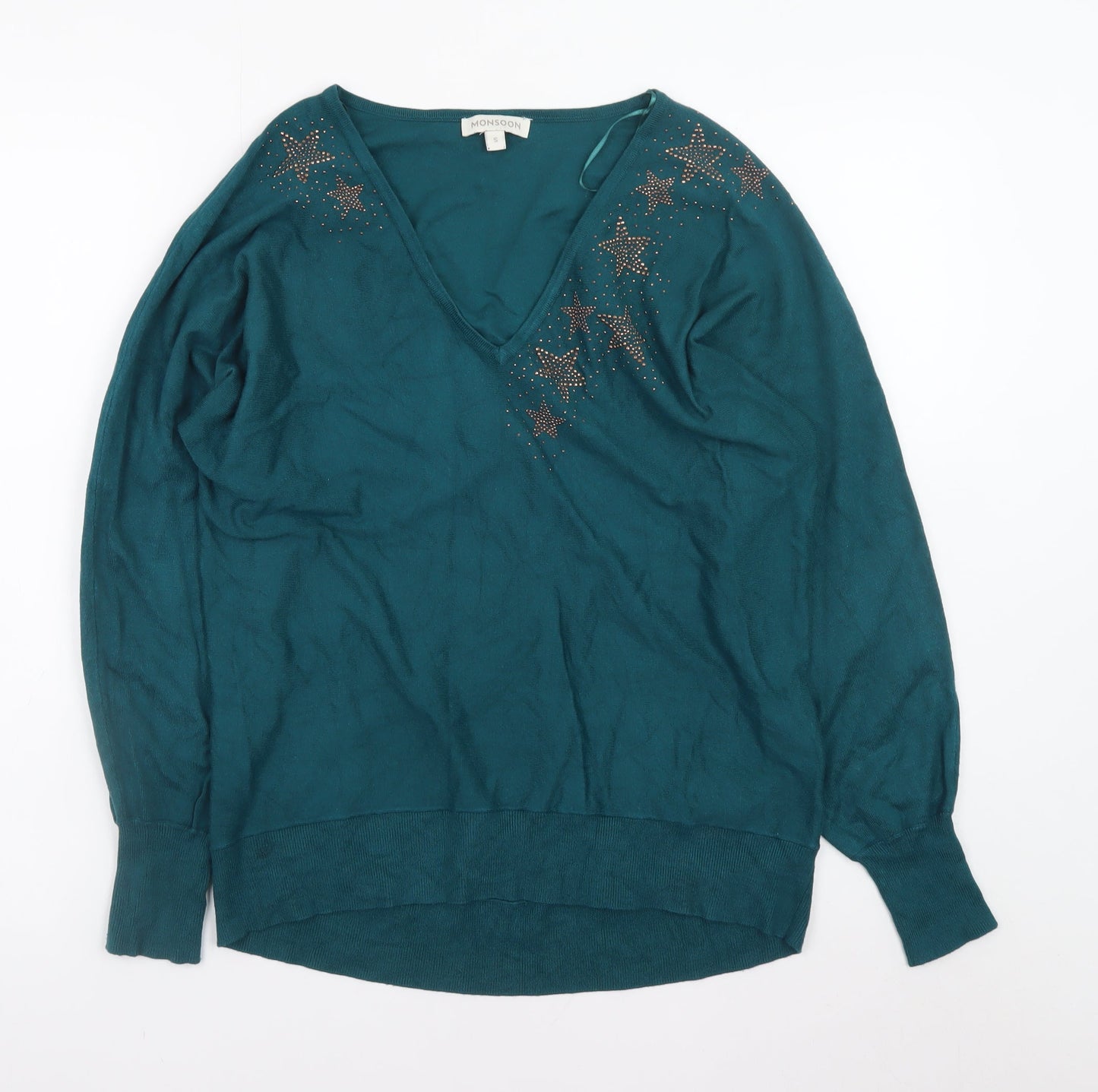 Womens UK Size S Monsoon Green Pullover Jumper