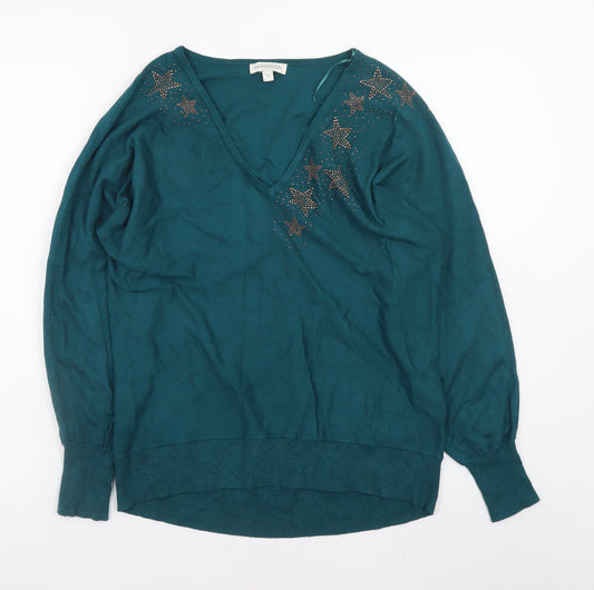 Womens UK Size S Monsoon Green Pullover Jumper